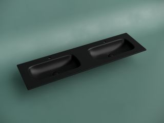 Раковина Ceramicanova Grace CN7023MB с двумя чашами 160 см чёрный матовый